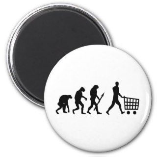 human shopping evolution refrigerator magnet