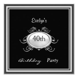 Template Black Birthday Party invitation