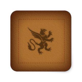 Leather look texture square sticker