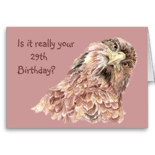 29th Birthday Funny or Insulting Cute Curious Bird Greeting Cards