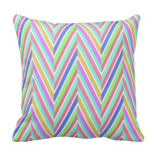 multi coloured chevron striped pillow
