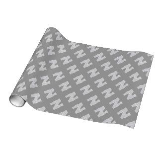 Silver Letter N Gift Wrap
