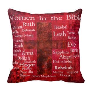 Names of Important Women the BIBLE Throw Pillows
