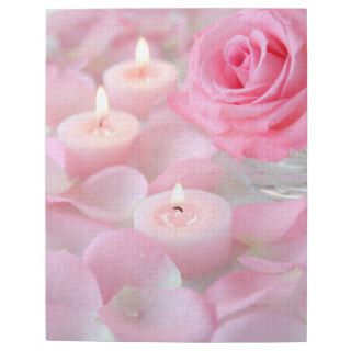 Puzzle  Pink Rose & Candles