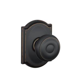 Schlage Camelot Collection Georgian Aged Bronze Hall and Closet Knob F10 GEO 716 CAM