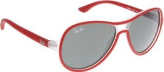 Ray Ban Junior 9055 194/71 Red 9055 Aviator Sunglasses Size Youth Ray Ban Junior Clothing