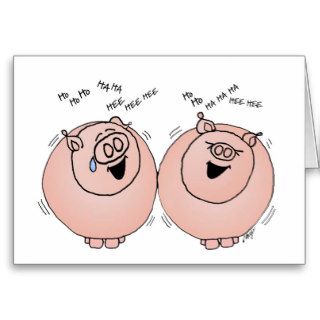 Pigs laughing Thanksgiving Cards