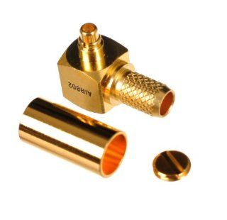 AIR802 MMCX Plug Male Right Angle Crimp Connector for RG58, AIR802 CA195 and Times Microwave's LMR195 Electronics