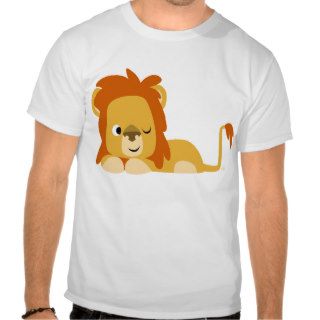 Cute Awake Cartoon Lion T shirt
