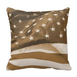 American Flag Vintage Style Pillow