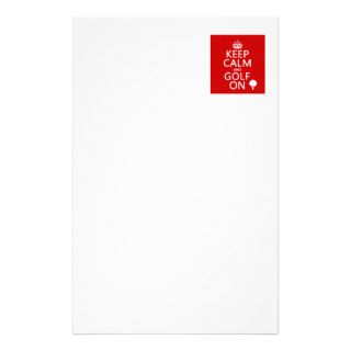 Keep Calm and Golf On   available in all colors Stationery Paper