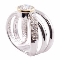 Michael Valitutti Signity 14k Gold and Silver Round cut Cubic Zirconia Ring Michael Valitutti Cubic Zirconia Rings