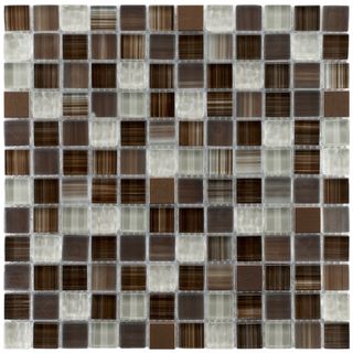 Somertile Reflections Square Truffle Glass/ Metal Mosaic Tiles (Pack of 10) Somertile Wall Tiles