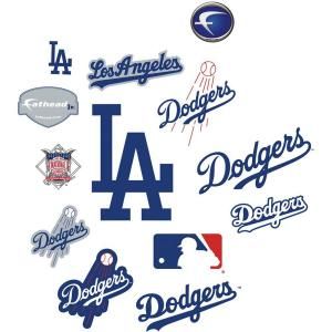Fathead 40 in. x 27 in. Los Angeles Dodgers Team Logo Assortment Wall Decal FH15 15219