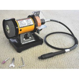TruePower Brand 3 Inch Mini Multi Purpose Bench Grinder and Polisher with Flexible Shaft, Tool Rest and Safety Guard, #199   Power Bench Grinders  