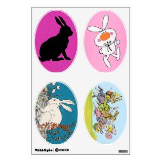 Cute Easter Decorations Rabbits Bunnies Pastels Room Decal