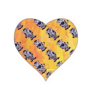 Cow Pattern Heart Stickers