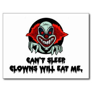 Can't Sleep Clowns Will Eat Me Post Card