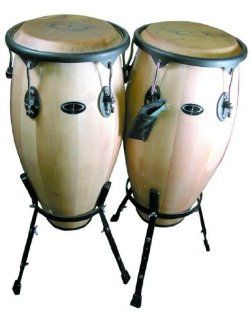 GP Percussion Wood Conga Set with Stand Musical Instruments