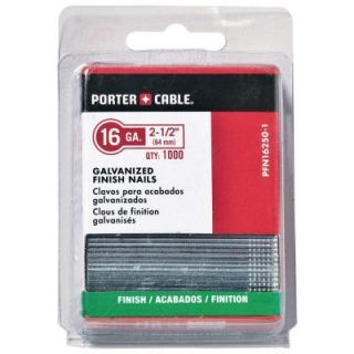 Porter Cable 16 Gauge x 2 1/2 in. Finish Nail 1000 per Box PFN16250 1