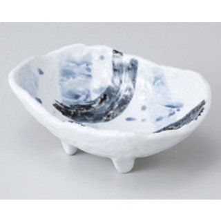 Japanese Ceramic Bowl Boat type and Shi distributed zaffer [14.4cm x 9.7cm x 5.4cm] kgr044 205 307 Kitchen & Dining