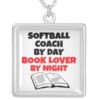 Book Lover Softball Coach Custom Jewelry