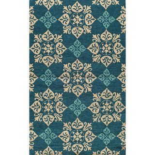 Indoor/ Outdoor South Beach Blue Medallions Rug (2'0x3'0) Accent Rugs