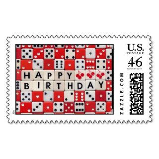 Happy Birthday Dice Postage Stamp