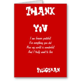 Police officer thank you cards