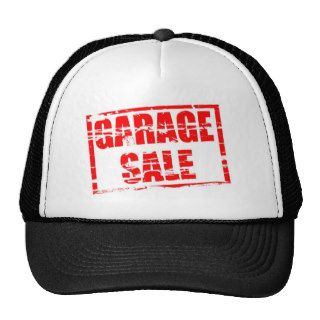 Garage Sale red rubber stamp effect Mesh Hats
