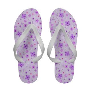 Purple Little Butterflies Flip Flops
