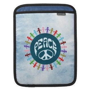 People united around the world in a peace symbol iPad sleeve