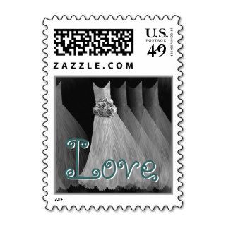 SILVER & TEAL Bridesmaid Dresses Wedding Stamp