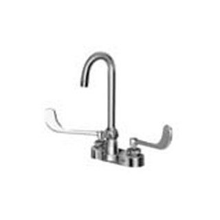 Zurn Z812A6 XL Polished Chrome AquaSpec 4" Centerset Lavatory Faucet with 3 1/2" Goosneck and 6" Wrist Blade Handles   Bathroom Sink Faucets  