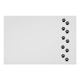 Dog Paws Traces Pawprints White, Black