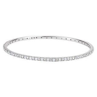 Sterling Silver 3mm Cz Bangle Bangle Bracelets Jewelry
