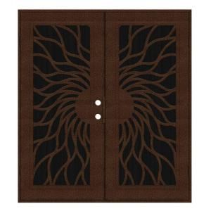 Unique Home Designs Sunfire 72 in. x 80 in. Copperclad Left Hand Surface Mount Outswing Aluminum Security Door with Charcoal Insect Screen 1S2001KL1CCISA