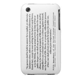 Fifth Amendment to the United States Constitution iPhone 3 Case Mate Cases