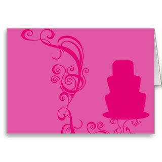 Pink Cake Illustration Cards