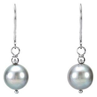 Sterling Pair 10.00  Freshwater Cultured Silver Grey Pearl Earrings Dangle Earrings Jewelry