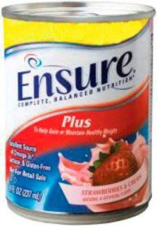 50646 Ensure Plus Therapeutic Nutrition Shake Strawberry 8oz (237 mL) cans CS/24 Health & Personal Care
