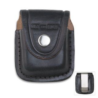 Black Leather Lighter Pouch Sports & Outdoors