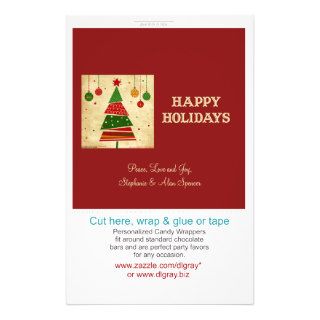 Christmas Tree Vintage Style Red Candy Wrappers Full Color Flyer