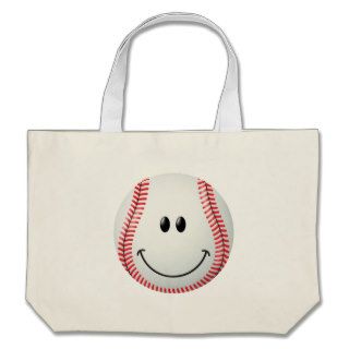 Baseball Smiley Face Tote Bag