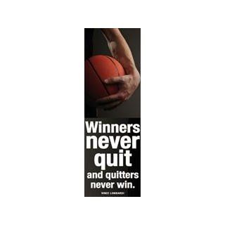 Basketball Motivational Poster, Laminated 12" x 36." Featuring Vince Lombardi Quote, "Winners Never Quit and Quitters Never Win." Ideal for Sports Team Players and Fans  Prints  