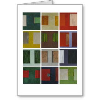 Colorful modern abstract squares art greeting cards