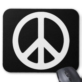 Black and White Peace Sign Mousepads