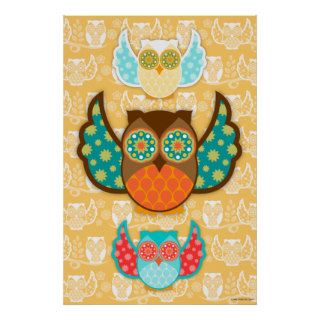 Owl Boheme Poster   Choose Any Background Color