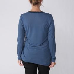 California Bloom Women's Long Sleeve Graphic V Neck with Lace Trim Top California Bloom Long Sleeve Shirts