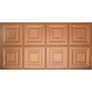 Global Specialty Products Dimensions Faux 2 ft. x 4 ft. Tin Style Ceiling and Wall Tiles in Copper 320 01